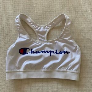 White classic champion sports bra size small